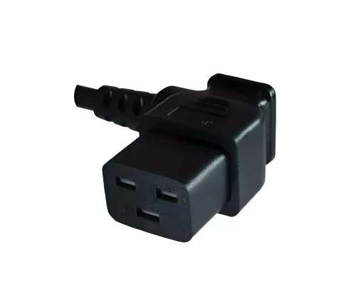 Power Cord CEE 7/7 to C19 90°, 1mm², VDE, black, length 1,80m